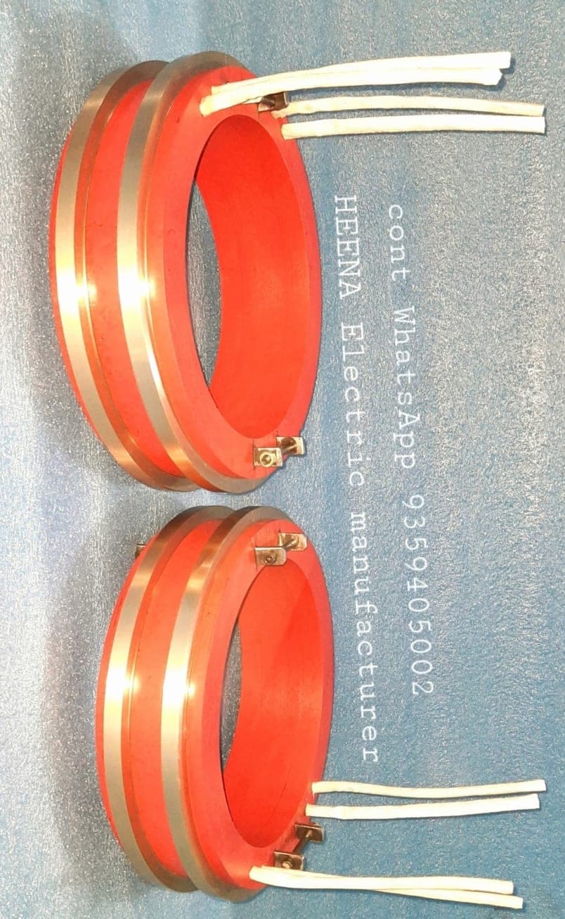 Large red dual-band slip rings with insulated leads by Heena Electric manufacturer