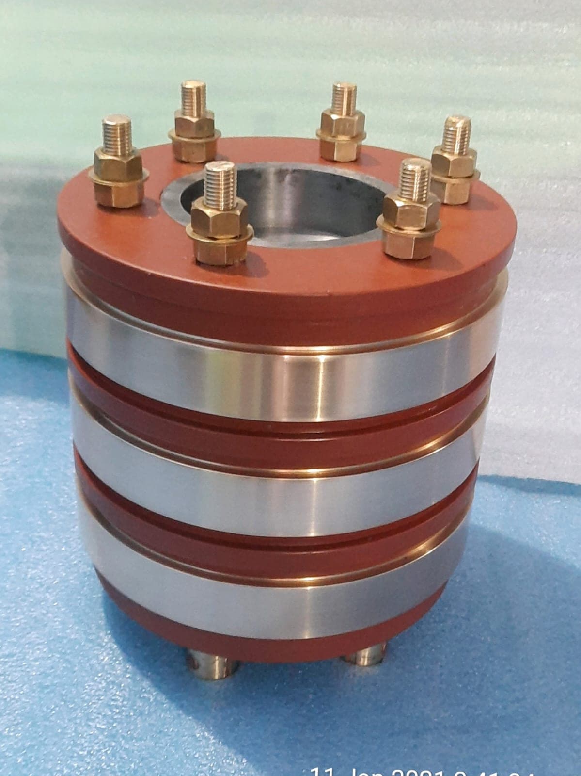 Three-ring industrial motor slip ring with brass terminal studs manufactured by Heena Electric Corporation