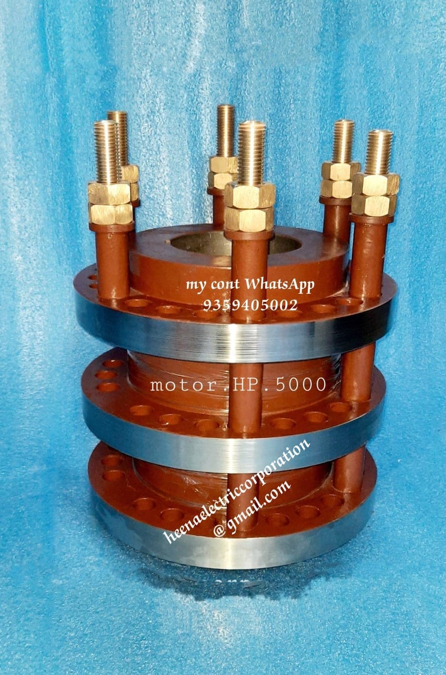 5000 HP motor slip ring assembly with brass terminal studs manufactured by Heena Electric Corporation